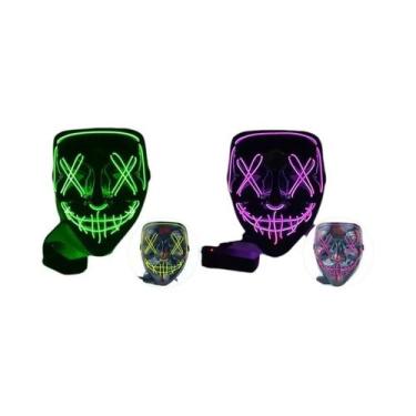Imagem de Máscara De Halloween LED Masculina Que Brilha No Escuro, Máscara De Te