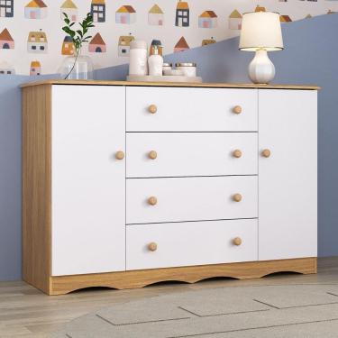 Imagem de Cômoda Infantil 125cm 2 Portas e 4 Gavetas Realeza Multimóveis MP4455
