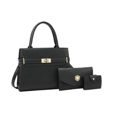 Imagem de Bolsa De Couro Feminina De Grande Capacidade, Conjunto De 3 Peças Ou 1