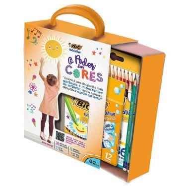Imagem de Kit escolar o poder das cores com 62 itens 971228 - Bic
