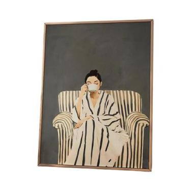 Imagem de Pôster De Arte Abstrata De Mulher Com Flores, Estilo Japandi Minimalis