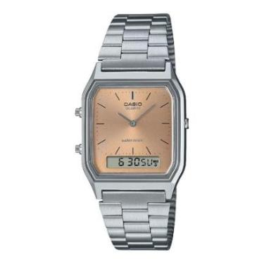 Imagem de Relógio Casio Vintage AQ-230A-4AMQYDF Prata e Rose-Unissex