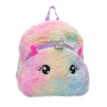 Imagem de Mochila Infantil Escolar Pelucia Pequena Unicornio Fofinho - polibrinq