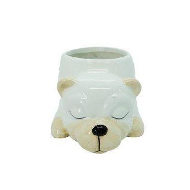 Imagem de Enfeite Porta Joias Vaso Cachorro Dormindo De Porcelana 12,5x8x6cm - K