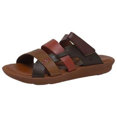 Imagem de Chinelo Feminino Flat Conforto Couro Calce Facil New Face, Telha new, 