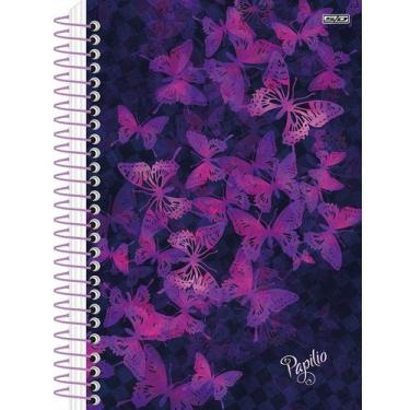 Imagem de Caderneta Pequena 1/8 Espiral Papilio Borboletas Capa Dura 80 Folhas S