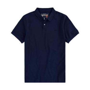 Imagem de Camiseta Polo Plus Size Hangar 70655 Masculina, Azul marinho, G1