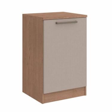 Imagem de Mesa de Cabeceira Modulada Requinte com 1 Porta - Macadâmia/Duna Line 