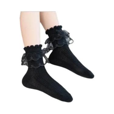 Imagem de Meias De Princesa De Algodão Com Renda Para Meninas, Moda De Outono, C