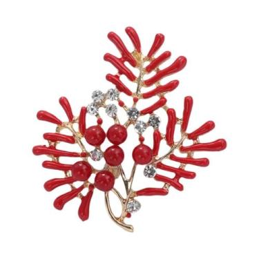 Imagem de Broche De Estrela-do-mar Esmaltado Unissex Feminino Com Pérola E Conch
