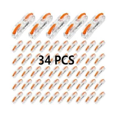 Imagem de Conectores De Fio Transparentes De Engate Rápido 34 50 100 Peças Caixa