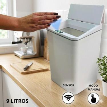 Imagem de Lixeira C/ Sensor 9L Automática Inteligente Cozinha Banheiro - MOREIRA