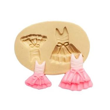 Imagem de Confeitaria dos moldes, F588 MOLDE DE SILICONE VESTIDO BAILARINA CONFEITARIA ARTESANATO