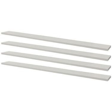 Imagem de Kit 4 Prateleiras 100 x 10cm Branca Suporte Invisível