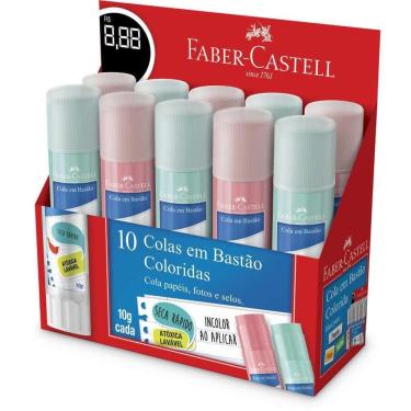 Imagem de Cola Em Bastão Tons Pastel 10G Sortida Faber-Castell Dp 10Un