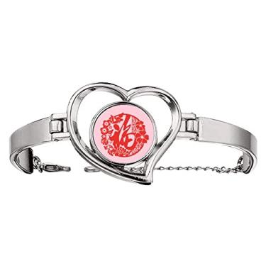Imagem de N/A N/A Bracelete com combinação de bênção chinesa coração joia pulseira de arame, medium, metal