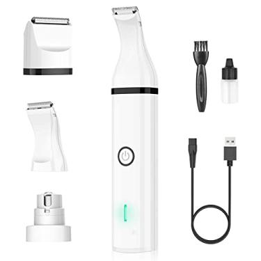 Imagem de Foern Cortadores de cachorro para kit de cuidados de cozinha, 3 em 1 conjunto de aparador de cabelo para unhas recarregável silencioso para cães e gatos grandes, médios e pequenos, branco