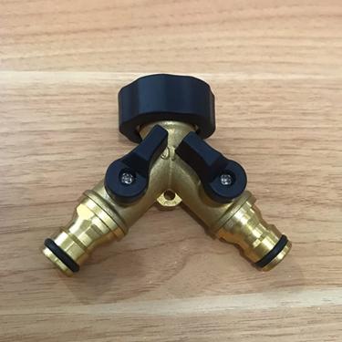 Imagem de C/H Divisor Y de torneira de 1,9 cm, divisor de mangueira de jardim, divisor de 2 vias, torneira de mangueira de água de latão, conector rápido, ferramenta de irrigação de jardim para conector externo de torneira