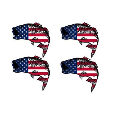 Imagem de Rogue River – Adesivo de decalque adesivo de bandeira dos EUA 4X Bass Fish USA para pesca e para-choques
