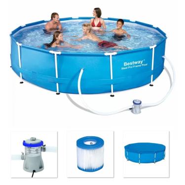 Imagem de Piscina Bestway 6473 Litros Estrutural com Bomba Filtro 110v e Capa