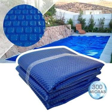 Imagem de Capa Térmica Para Piscina 6,5 X 3,5M Plástico Bolha Azul 300 Micras -