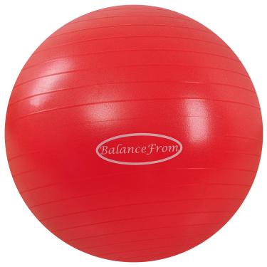 Imagem de BalanceFrom Bola de exercício antiestouro e antiderrapante bola de ioga bola fitness bola de parto com bomba rápida, capacidade de 900 g (58-65 cm, G, vermelho)