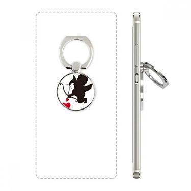 Imagem de Anel de telefone com estampa de coração de anjo do Cupido Amor Suporte de laço ajustável