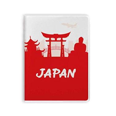 Imagem de Caderno de anotações Red Silhouette Landmark Japan com capa macia