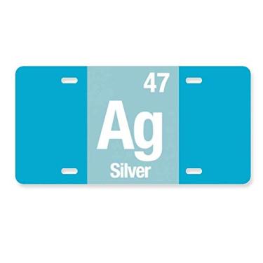 Imagem de DIYthinker Placa de licença Ag Silver Chemical Element Science Decoração de aço inoxidável para automóvel