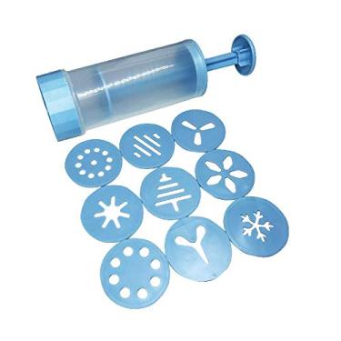 Imagem de Decor-útil Máquina de Biscoitos - Crie Biscoitos em Diversos Formatos - Azul - 9 cm x 9 cm x 18 cm