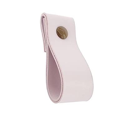 Imagem de Puxador Dobi Parafuso - Textura de Couro Rosa - Parafuso Marrom