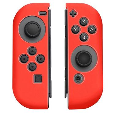 Imagem de OSTENT Capa protetora de silicone para controle Joy-con Nintendo Switch cor vermelha