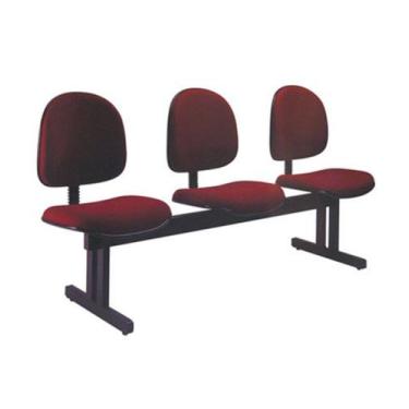 Imagem de Cadeira Executiva Em Longarina Com 3 Lugares Linha Office Vermelho - D