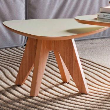 Imagem de Mesa De Centro Orgânica 100% Mdf Off White/freijo Tb612 - Dalla Costa