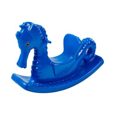 Imagem de Gangorra Infantil Freso Cavalo Marinho Bebê Brinquedo Plástico Rotomoldado Aditivo UV Resistente Atóxico Ergonômico, Cor Azul