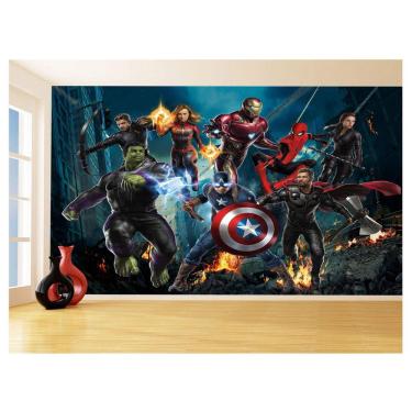 Imagem de Papel De Parede 3D Heróis Vingadores Hulk Thor 3,5M Nhma121