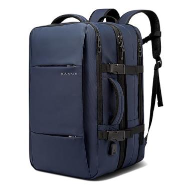 Imagem de BANGE Mochila Executiva Masculina Reforçada de 40L Expansível Antifurto Impermeável para Notebooks de Até 17.3 Polegadas - Azul