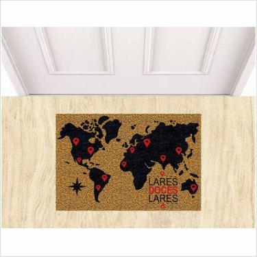 Imagem de Tapete Capacho Viajante, Mapa Mundi.