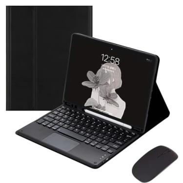 Imagem de Capa teclado para Samsung Galaxy Tab S10+ Plus / S9+ Plus / S9 FE+ Plus 12.4-polegadas 2024/2023, Capa teclado touchpad Retro com mouse Teclado sensível ao toque removível Capa -preto