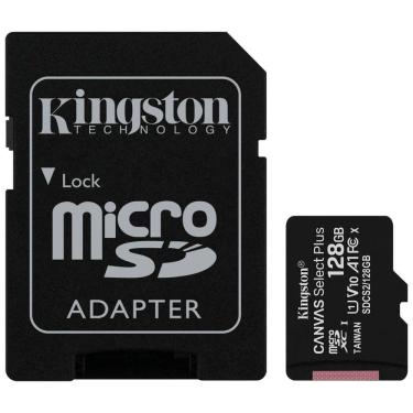 Imagem de Cartão 128GB MicroSD com Adaptador SD - Classe 10 - Velocidade até 100MB/s - Kingston SDCS2-128GB