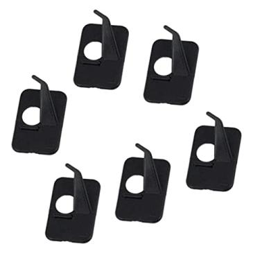 Imagem de 6 peças de adesivos de arco recurvo para arco e flecha, acessórios de descanso para caça preta profissional - descanso de arco longo de plástico autoadesivo para pesca com arco traseiro descanso de