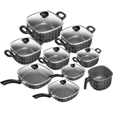 Imagem de Conjunto 9 Peças Patolux Clear Coat Antiaderente Preto