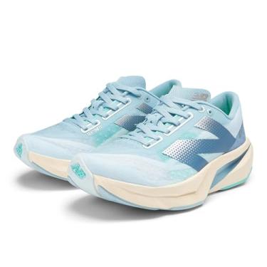 Imagem de New Balance Fuelcell Rebel V4 Tênis de corrida feminino, Azul pedreira/azul cromado/azul garça, 35