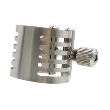 Imagem de rockible Boquilha de saxofone Fixador de ligadura Acessórios para saxofone aço inoxidável Substituições profissionais práticas Resistente, Sax Tenor