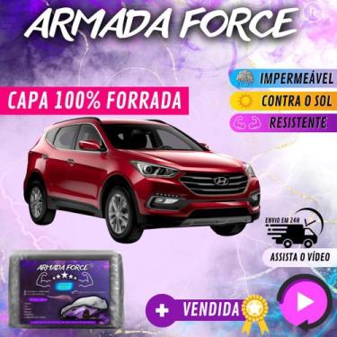 Imagem de Capa Cobrir Carro SANTA FÉ 100% Forrada Armada Force 100% Impermeável 