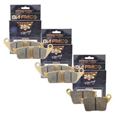 Imagem de Kit Pastilhas de Freio Hornet 600 Sem Abs 2008-2014 Diafrag Metálico P