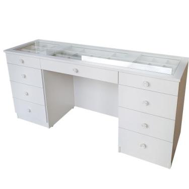 Imagem de Bancada vidro para penteadeira 9 gavetas 100% MDF - Dom Móveis