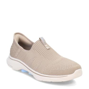 Imagem de Skechers Tênis feminino Go Walk 7 City Lights Hands Free Slip-ins, Castanho-Acinzentado/Multi, 34