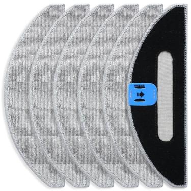 Imagem de Penkineer Almofadas de Limpeza de Microfibra para iRobot Roomba Combo i5/i5+/j5/j5+ - Lavável e Reutilizável - 6 Pacotes - Cinza - Madeira, Azulejo, Laminado, Mármore