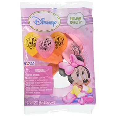 Imagem de PartyMate Balloons 030848 Minnie 1º aniversário (pacote com 6), 30,5 cm, multicolorido